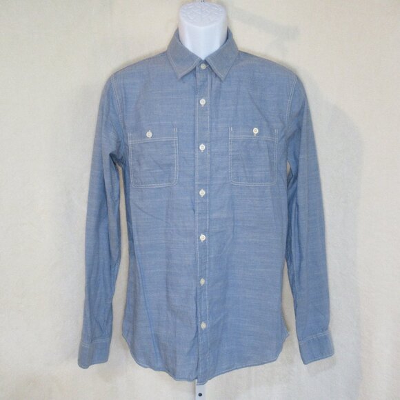 District Made Menβs Shirt Sz Small β Light Blue Western Button Front - Picture 1 of 8